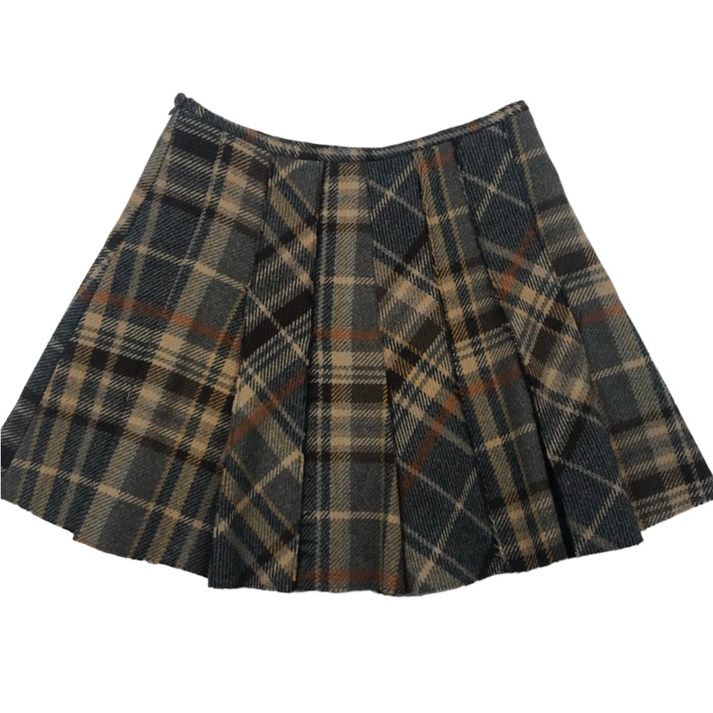 R35SSO ‘Made in Italy’ Wool Plaid Pleated Skirt - Picture 7 of 15